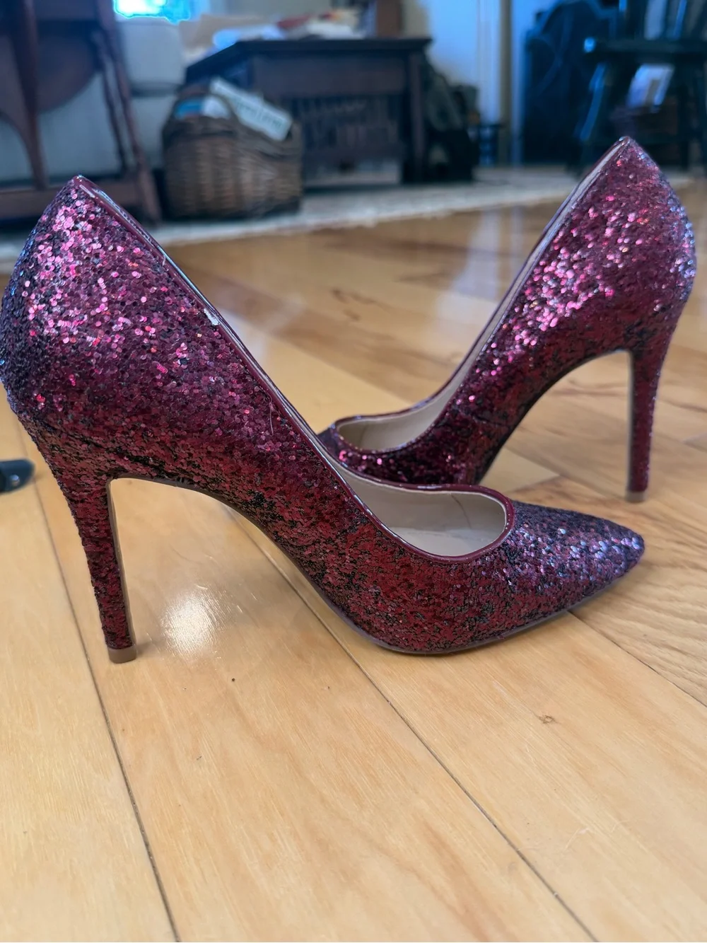 Charles by Charles David Pact Pink Glitter Stiletto Heels Pumps Size 6M